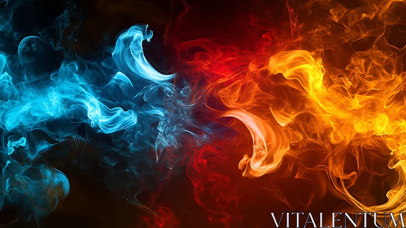 Blue and Orange Fire Collision Contrast.