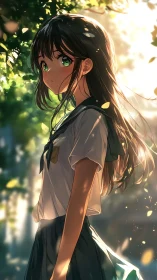 Soft sunlight and quiet thoughts with a green-eyed girl.