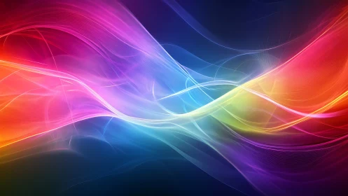 Chromatic light waves flowing across deep cosmic space.