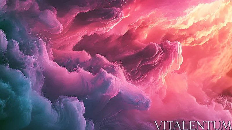 Iridescent nebula clouds with luminous magenta light gradients.