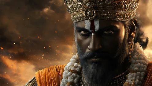 Regal warrior portrait in high-dynamic range cinematic lighting.