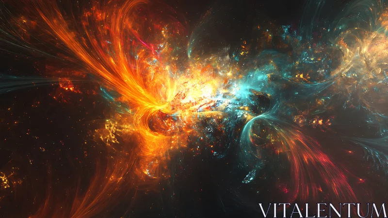 Blazing cosmic colors swirl gently through a dreamy nebula