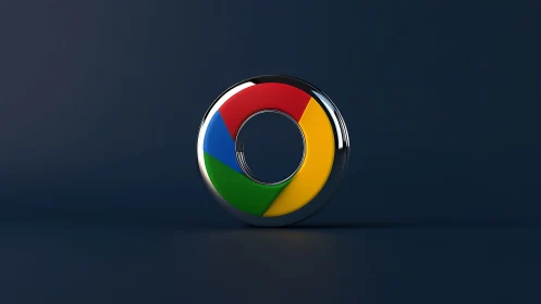 Chrome-inspired chromatic torus under controlled studio lighting.