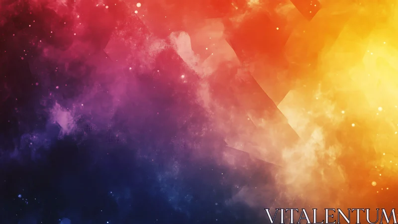 Multicolor nebular gradient with polygonal light diffusion field