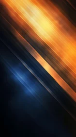 Diagonal orange and blue light streaks on dark ground.