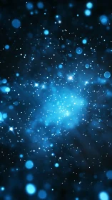 Deep blue stellar bokeh field with luminous nebular haze