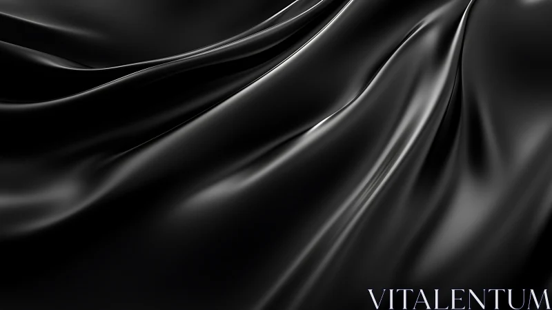 Black satin folds capture fluid motion and deep gloss.
