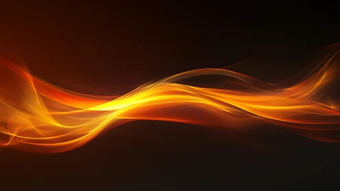 Golden Light Waves Flow Through Darkness.