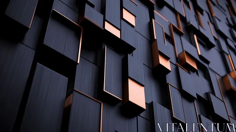 Warm copper accents in a sleek geometric wall design.