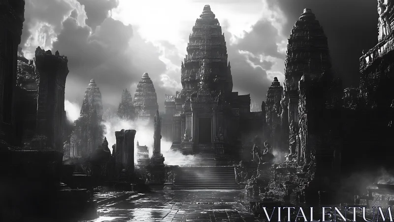 Stormlit stone temples invite wanderers into quiet mystery