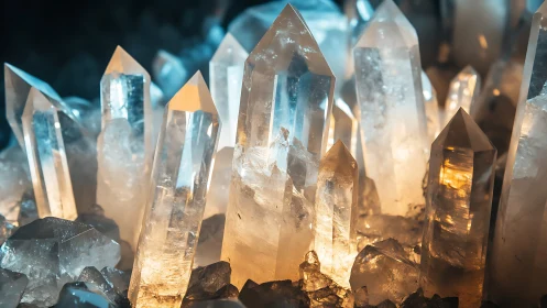 Luminous crystal spires glow like a subterranean skyline.