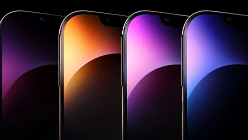 Gradient Reverie: Four Chromatic Portals Dance in Luminous Harmony.