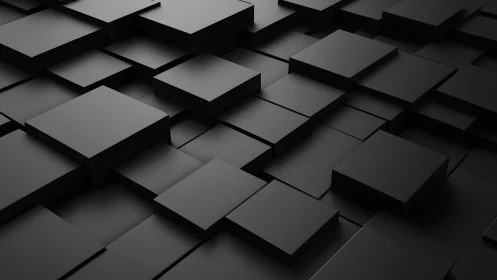 Abstract black 3D cubes background with minimalist modern style.