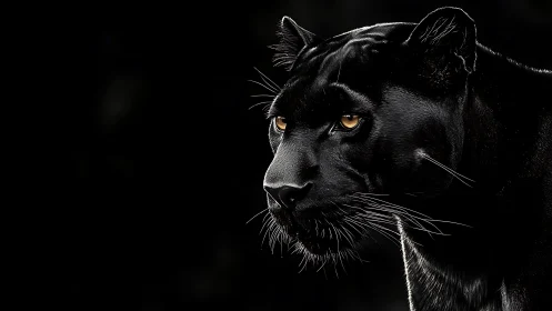 Obsidian Eyes: Shadow Panther's Midnight Gaze.