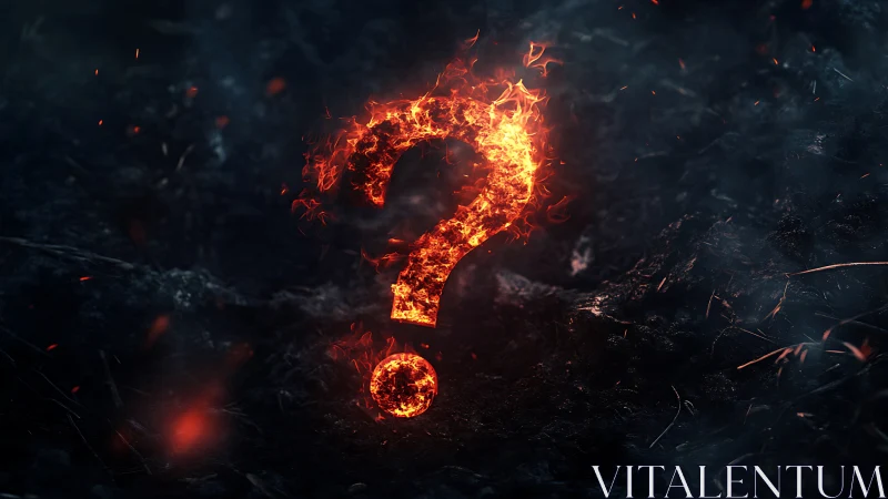 Glowing Question Mark: Curiosity Ignited in Darkness.