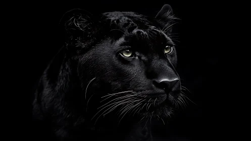 Black Panther's Piercing Gaze in Shadow.