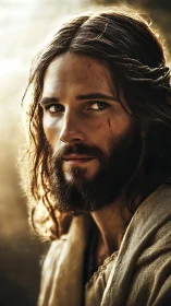 Bearded robed man in dramatic rim light and warm tones.