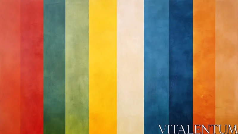 Colorful vertical stripes create a calm, modern rainbow wall