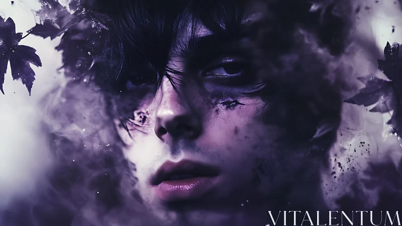 Nocturnal particulate portrait in violet atmospheric diffusion.