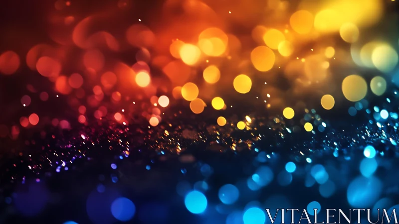 Vibrant bokeh lights abstract background with glitter effect.