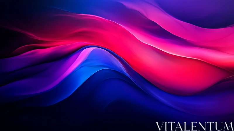 Vibrant neon color waves flow across a deep digital horizon