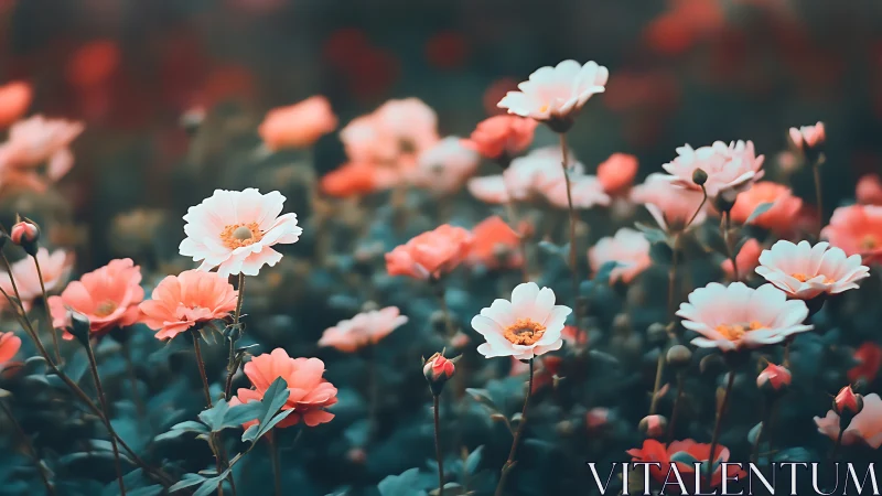 Layered Rose Garden with Selective Focus Depth of Field.