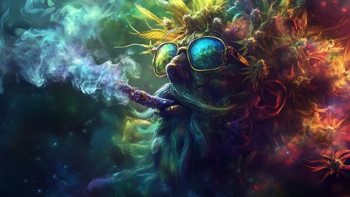 Cosmic gardener exhales nebulae through a prismatic pipe