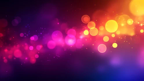 Vibrant abstract bokeh lights in colorful gradient background style.