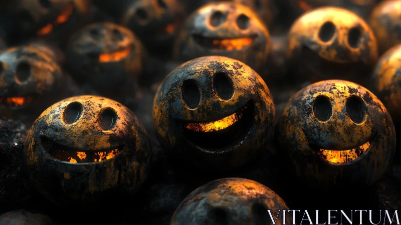 Glowing smiley pumpkins share eerie yet playful warmth