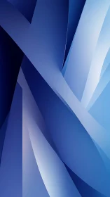 Curved blue glass ribbons forming layered gradient planes.