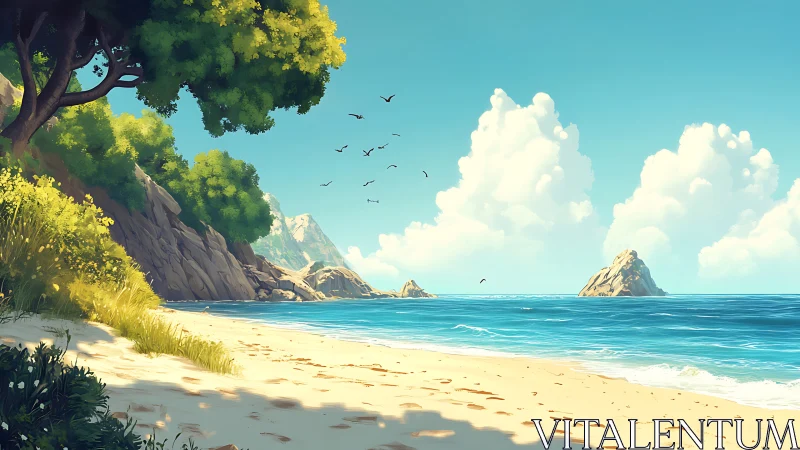 Where Golden Trees Kiss Azure Seas.