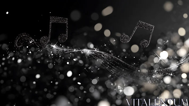 Glittering musical waveform with luminous bokeh field dynamics.
