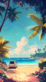 Tropical Van Dreams by the Turquoise Sea.