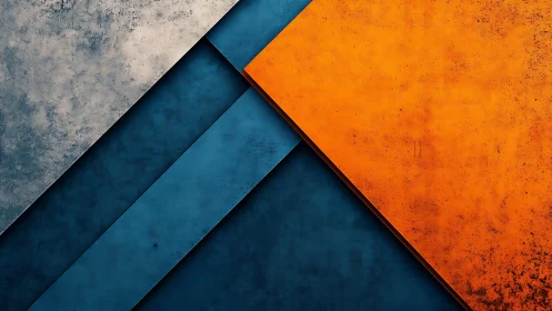 Bold orange and deep blue geometric textures in balance.