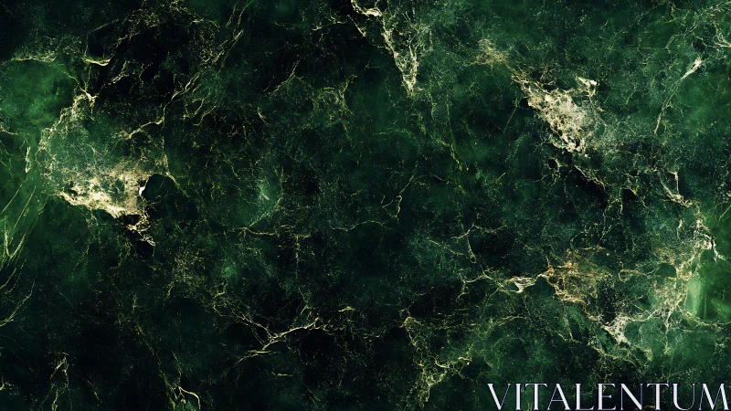Emerald marble texture with luminous golden fracture veining.