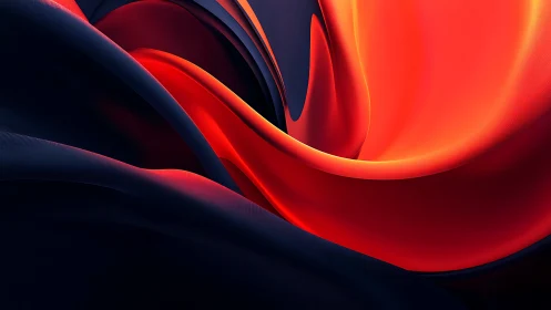 Molten Ember Ribbons Curl Through Midnight Velvet Space.