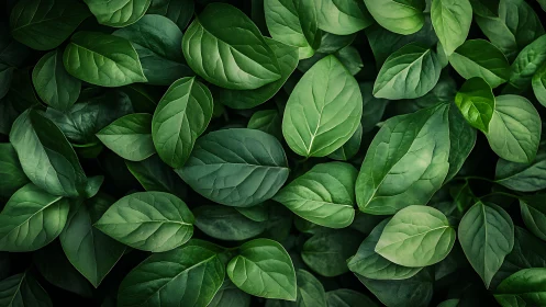 Lush layered green leaves form a rich natural backdrop.