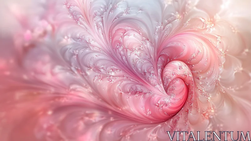 Pastel fractal heart swirl with delicate floral light.