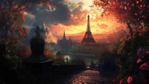 Twilight Paris leans into autumn, letting the Eiffel dream