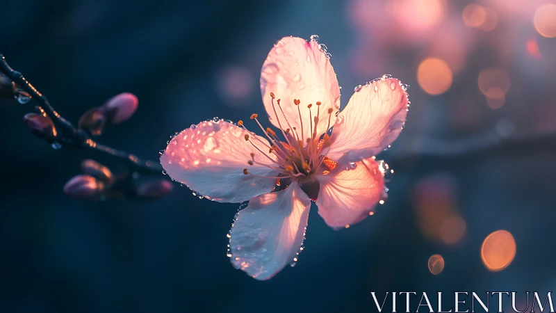 Dewdrop Blossoms Glowing in Morning Light