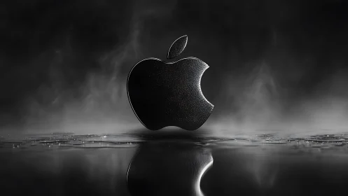 Apple Logo in Monochromatic Liquid Environment.