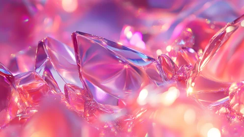Sparkling Pink Crystals in Soft Focus Fantasy Style.