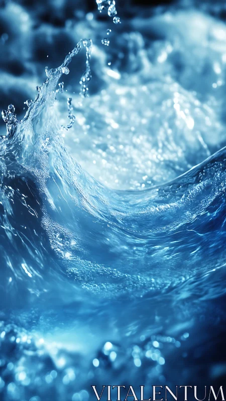 Crystal blue water vortex captures dynamic liquid motion.