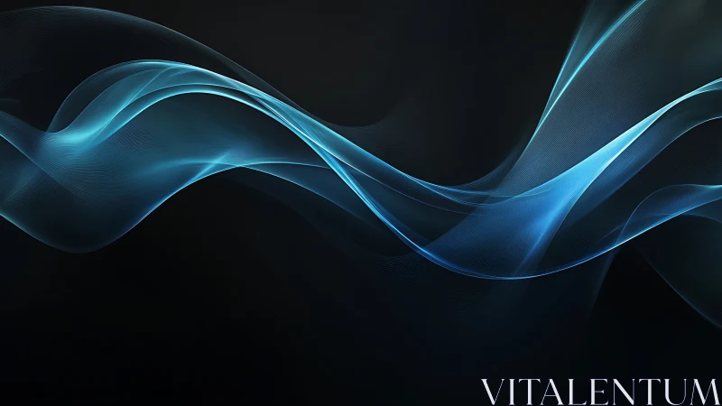 Blue luminescent waveforms on dark gradient background field