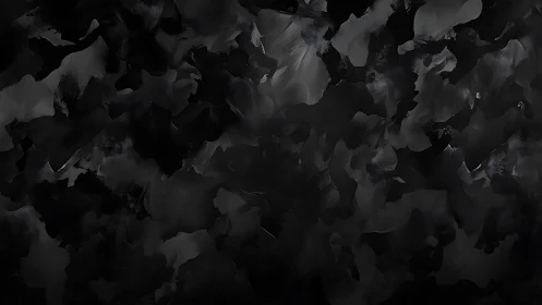 Monochrome abstract texture with dark irregular brush forms.