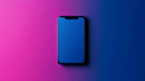 Smartphone Device Rendered Against Gradient Background