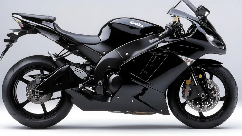 Sleek black sportbike shining with confident modern style.