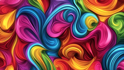 Colorful swirling daydream of paint, motion, and joy.