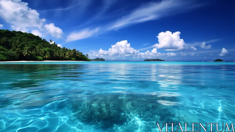 Crystal Waters Paradise. Pristine tropical lagoon with turquoise depths.