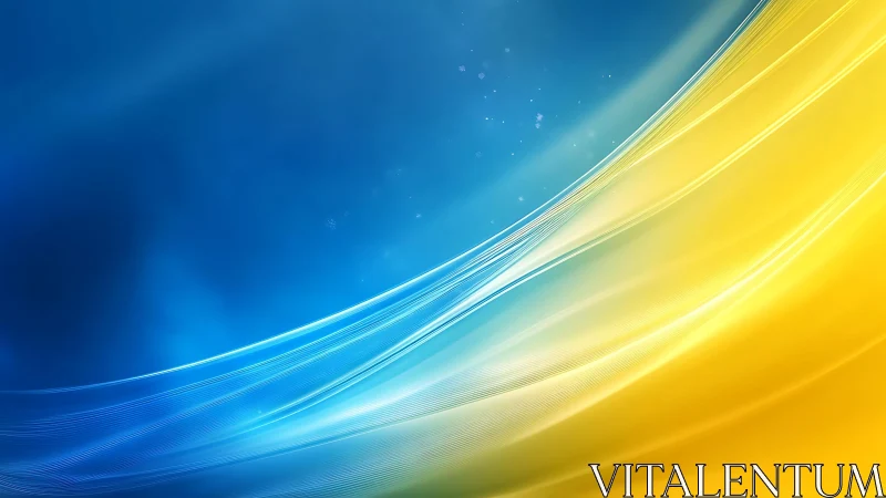 Abstract blue and yellow wave background with modern digital style.